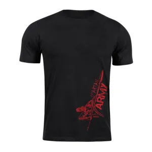 DRAGOWA krátke tričko spartan army RedMyles, čierna160g/m2 #7486092