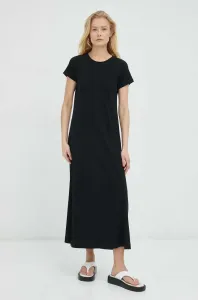 Bavlnené šaty Drykorn čierna farba, maxi, áčkový strih