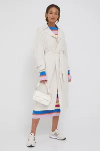 Kabát Drykorn dámsky, béžová farba, prechodný, bez zapínania #207635