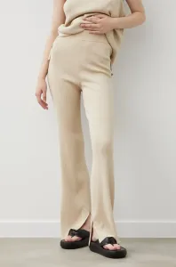 Nohavice Drykorn dámske, béžová farba, rovné, vysoký pás