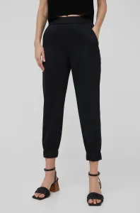 Nohavice Drykorn dámske, čierna farba, rovné, stredne vysoký pás #217241