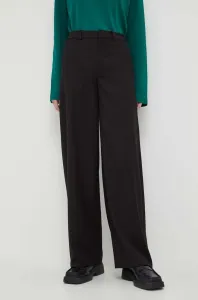 Nohavice Drykorn dámske, čierna farba, rovné, stredne vysoký pás #8753763