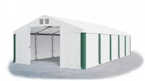 Skladový stan 5x10x2,5m strecha PVC 560g/m2 boky PVC 500g/m2 konštrukcie ZIMA PLUS Bílá Bílá Zelená