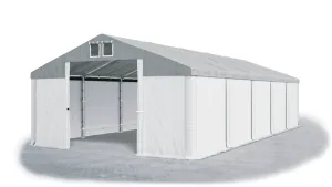 Skladový stan 5x10x2,5m strecha PVC 560g/m2 boky PVC 500g/m2 konštrukcie ZIMA PLUS Bílá Šedá Bílá
