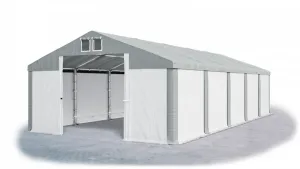 Skladový stan 5x10x2,5m strecha PVC 560g/m2 boky PVC 500g/m2 konštrukcie ZIMA PLUS Bílá Šedá Šedá