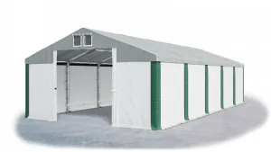 Skladový stan 5x10x2,5m strecha PVC 560g/m2 boky PVC 500g/m2 konštrukcie ZIMA PLUS Bílá Šedá Zelená