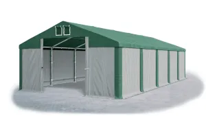 Skladový stan 5x10x2,5m strecha PVC 560g/m2 boky PVC 500g/m2 konštrukcie ZIMA PLUS Šedá Zelená Zelená