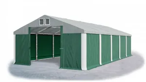 Skladový stan 5x10x2,5m strecha PVC 560g/m2 boky PVC 500g/m2 konštrukcie ZIMA PLUS Zelená Šedá Bílá