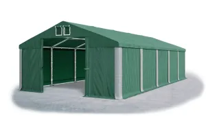 Skladový stan 5x10x2,5m strecha PVC 560g/m2 boky PVC 500g/m2 konštrukcie ZIMA PLUS Zelená Zelená Šedá