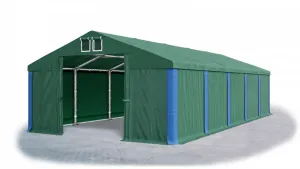 Garážový stan 4x6x2m strecha PVC 560g/m2 boky PVC 500g/m2 konštrukcia ZIMA PLUS Zelená Zelená Modré,Garážový stan 4x6x2m strecha PVC 560g/m2 boky PVC