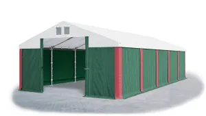 Garážový stan 6x8x3,5m strecha PVC 560g/m2 boky PVC 500g/m2 konštrukcia ZIMA Zelená Biela Červené,Garážový stan 6x8x3,5m strecha PVC 560g/m2 boky PVC