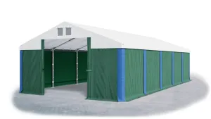 Garážový stan 6x8x3,5m strecha PVC 560g/m2 boky PVC 500g/m2 konštrukcia ZIMA Zelená Biela Modré,Garážový stan 6x8x3,5m strecha PVC 560g/m2 boky PVC 50