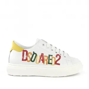 Tenisky Dsquared  Logo Leather Sneakers Low Lace Up Biela 32