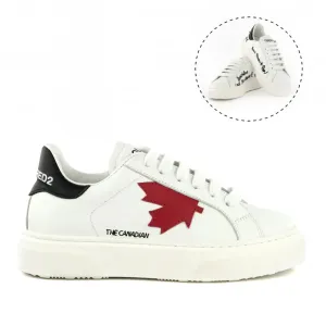 Tenisky Dsquared  The Canadian Leather Sneakers Low Lace Up Biela 33