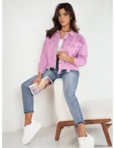 Dámska džínsová bunda nadrozmernej veľkosti MOLI fialová