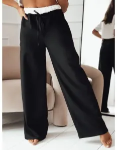 Dámske nohavice so širokými nohavicami THAMI čierne