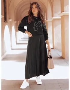 Dámska plisovaná midi sukňa CERIL čierna