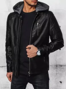Men's Black Leather Jacket Dstreet