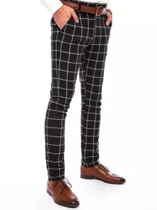 Black Checkered Men's Chino Trousers Dstreet #4360113