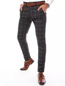 Dark Grey Checkered Men's Chino Trousers Dstreet #6086780