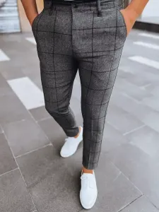 Men's Dark Grey Checkered Chino Trousers Dstreet #6239420