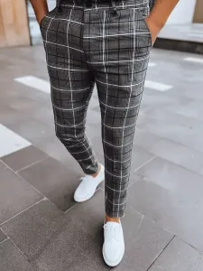 Men's Dark Grey Checkered Chino Trousers Dstreet #6203681