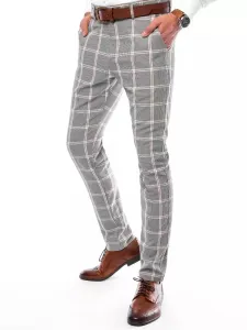 Light Grey Checkered Men's Chino Trousers Dstreet #4482353