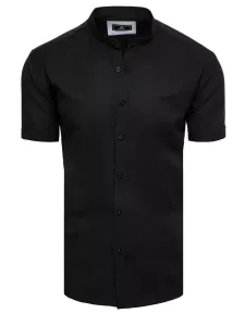 Čierna pánska košeľa s krátkym rukávom #6802783