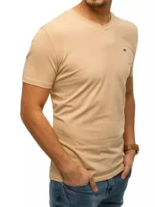 Beige Men's T-shirt without print RX4465