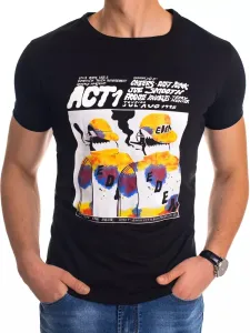 Black men's T-shirt RX4496 with print #4749901