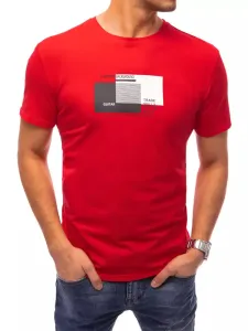 Red men's T-shirt Dstreet with print #729108