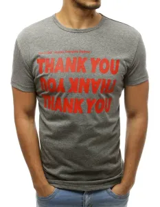 Grey men's T-shirt RX3745 with print #4746820