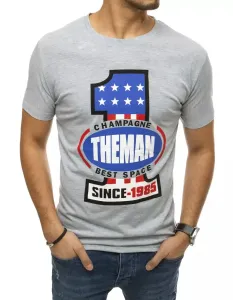 Grey men's T-shirt RX4405 with print #4808174