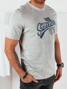 Grey men's T-shirt with Dstreet print #9508751