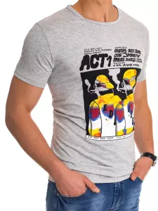 Light gray men's T-shirt RX4498 with print #4749944