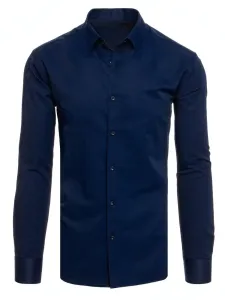 Men's Plain Navy Blue Dstreet Shirt #8618830
