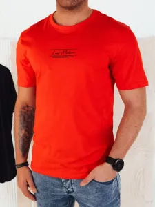 Men's T-shirt with orange print Dstreet #9505823