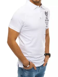 Men's White Polo Shirt with Dstreet Embroidery #687521