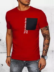 Red men's T-shirt with Dstreet print #6153601