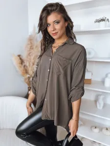 Women's oversize shirt RANCH, dark brown, Dstreet