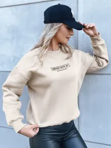 Women's oversize sweatshirt NEVER beige Dstreet #8109316