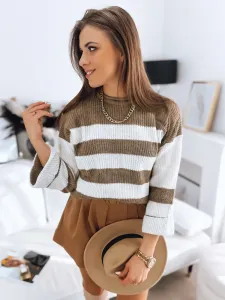 Women's sweater AMELIA beige and white Dstreet