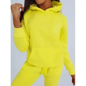 Športová dámska mikina žltej farby s kapucňou #4077427