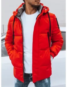 Pánska zimná prešívaná bunda červená