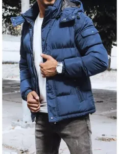 Pánska bunda zimná prešívaná WINA tmavo modrá