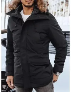 Pánska bunda zimná s kapucňou HARLEY čierna