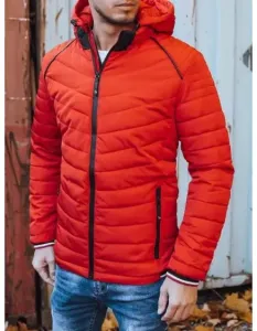 Pánska zimná prešívaná bunda s kapucňou MANER červená