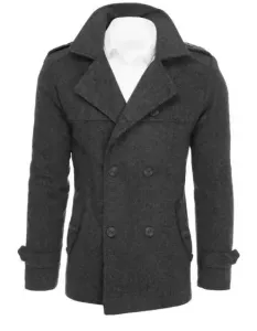 Pánsky dvojradový elegantný kabát MARCO šedá