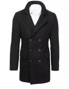 Pánsky dvojradový zimný kabát POLOS čierna