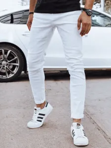 Pánske biele džínsové nohavice Dstreet UX4194 #9585408